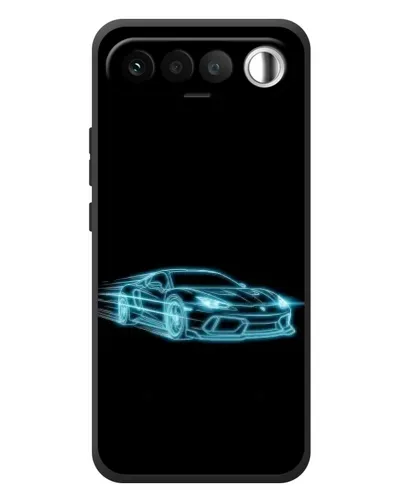 Чехол для RealMe 16 5G с картинкой «Неоновый контур Lamborghini»
