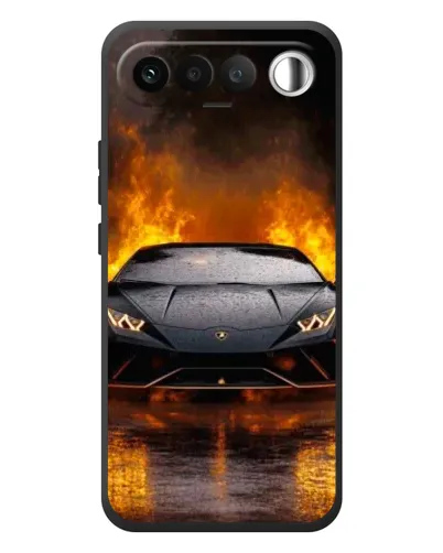 Чехол для RealMe 16 5G с картинкой «Lamborghini в огне»