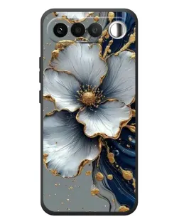 Чехол для RealMe 16 5G с картинкой «Белый цветок и золотой флюид» Чехол для RealMe 16 5G с картинкой «Белый цветок и золотой флюид»