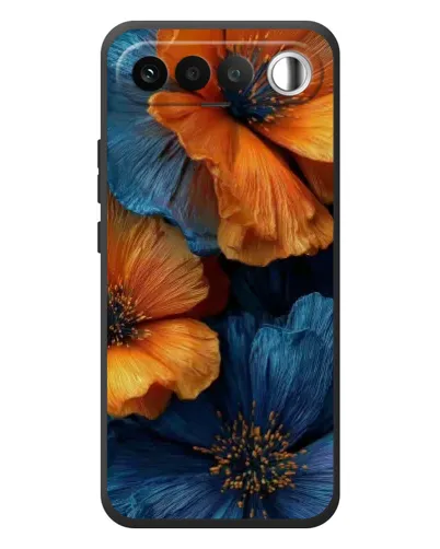 Чехол для RealMe 16 5G с картинкой «Яркая сине-оранжевая флора» Чехол для RealMe 16 5G с картинкой «Яркая сине-оранжевая флора»
