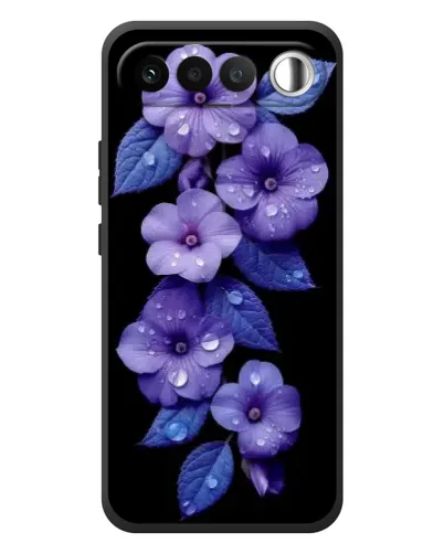 Чехол для RealMe 16 5G с картинкой «Фиолетовые цветы с росою» Чехол для RealMe 16 5G с картинкой «Фиолетовые цветы с росою»