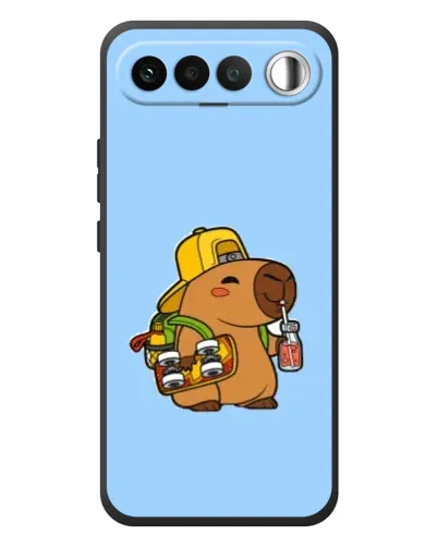 Чехол для RealMe 16 5G с картинкой «Капибара на скейте»