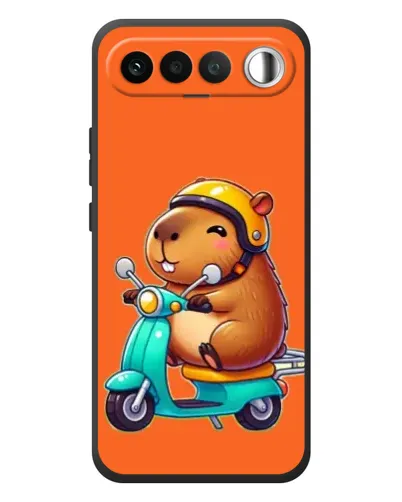 Чехол для RealMe 16 5G с картинкой «Капибара на скутере»