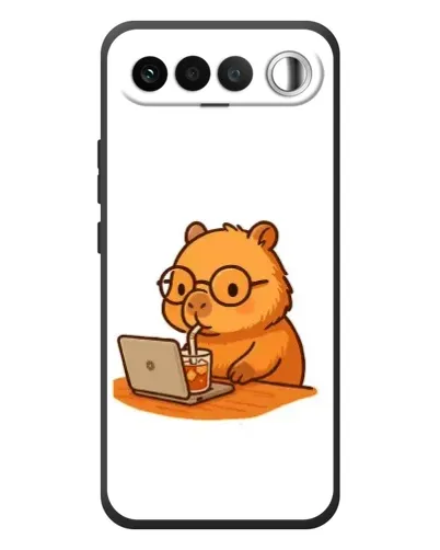 Чехол для RealMe 16 5G с картинкой «Капибара с ноутбуком»