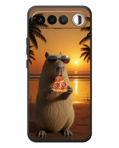 Чехол для RealMe 16 5G с картинкой «Капибара с пиццей»