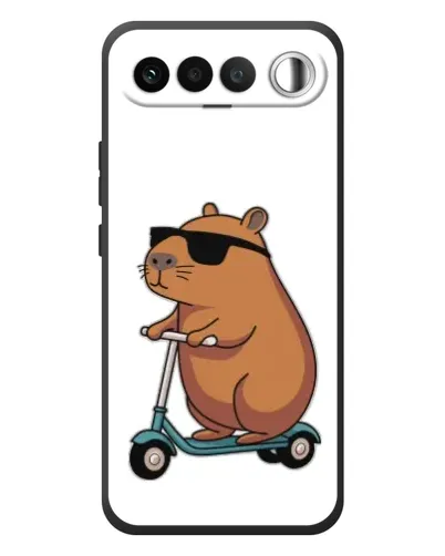 Чехол для RealMe 16 5G с картинкой «Капибара на самокате»