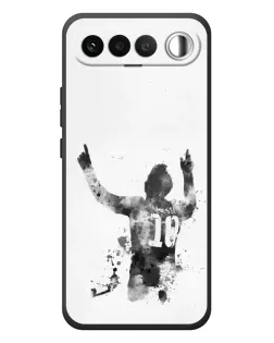 Чохол для RealMe 16 5G з картинкою «Чорно-білий силует Мессі»