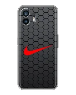 Чехол для Realme 16T с картинкой «Nike — карбоновая сетка»