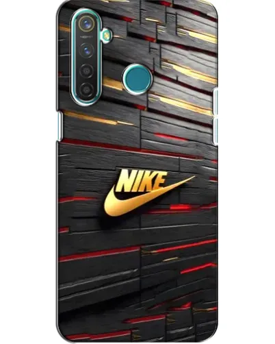 Чехол для Realme 5 Pro с картинкой «Золотой Nike на металле»