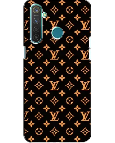 Чехол для Realme 5 Pro с картинкой «Золотая монограмма LV»