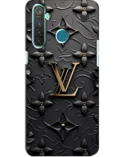 Чехол для Realme 5 Pro с картинкой «Кожаная текстура LV»