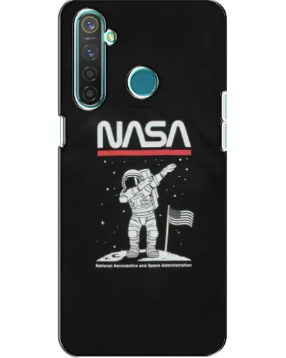 Чехол для Realme 5 Pro с картинкой «NASA — шагаем по Луне»