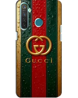 Чохол для Realme 5 Pro з картинкою «Gucci — фірмова смуга та золото»