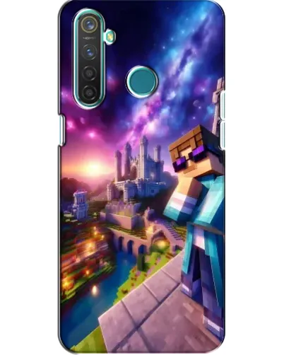 Чехол для Realme 5 Pro с картинкой «Стив и космос» Чехол для Realme 5 Pro с картинкой «Стив и космос»
