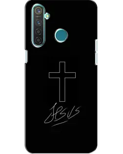 Чехол для Realme 5 Pro с картинкой «Графический крест Jesus»
