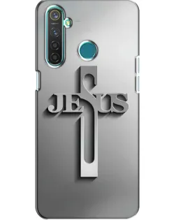 Чехол для Realme 5 Pro с картинкой «Металлический крест Jesus»