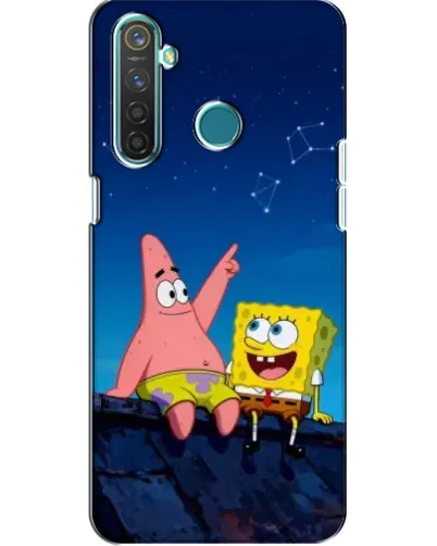 Чехол для Realme 5 Pro с картинкой «Губка Боб и Патрик ночью»