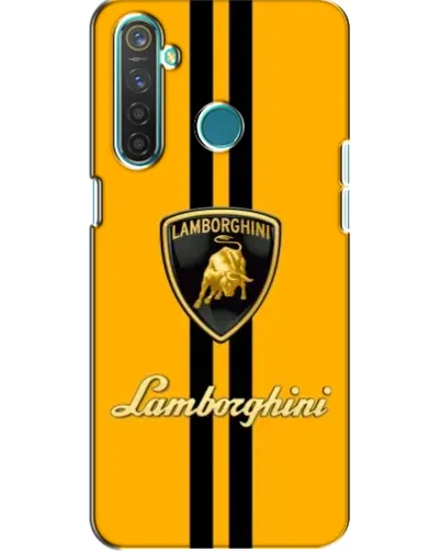 Чехол для Realme 5 Pro с картинкой «Lamborghini Stripe желтый»