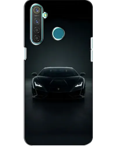 Чехол для Realme 5 Pro с картинкой «Черный Lamborghini Aventador»