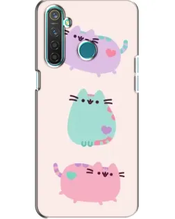 Чехол для Realme 5 Pro с картинкой «Pusheen трио»
