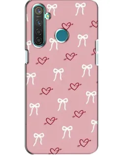 Чехол для Realme 5 Pro с картинкой «Сердца и банты»