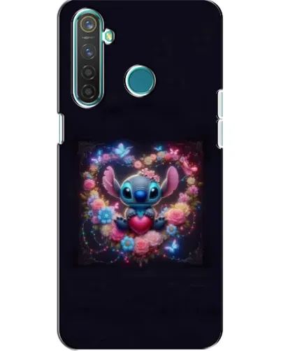 Чехол для Realme 5 Pro с картинкой «Stitch в цветах»