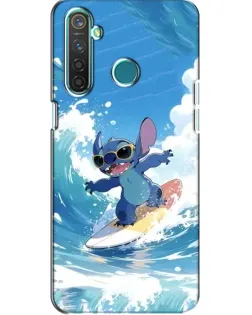 Чехол для Realme 5 Pro с картинкой «Стич на волне»