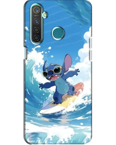 Чехол для Realme 5 Pro с картинкой «Стич на волне»