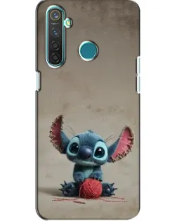 Чехол для Realme 5 Pro с картинкой «Стич на коричневом фоне»