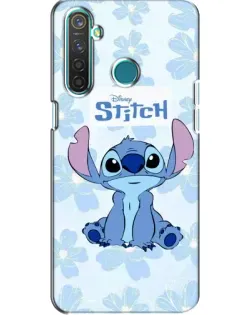 Чехол для Realme 5 Pro с картинкой «Stitch среди цветов»