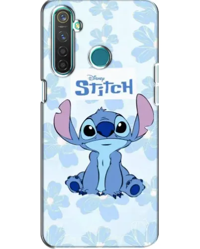 Чехол для Realme 5 Pro с картинкой «Stitch среди цветов»