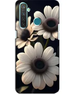Чехол для Realme 5 Pro с картинкой «Белые маргаритки макро»