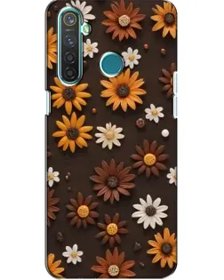 Чехол для Realme 5 Pro с картинкой «Узор из маленьких подсолнухов»