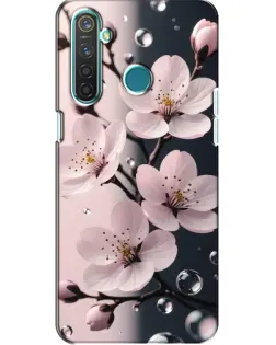 Чохол для Realme 5 Pro з картинкою «Ніжня сакура та краплі»