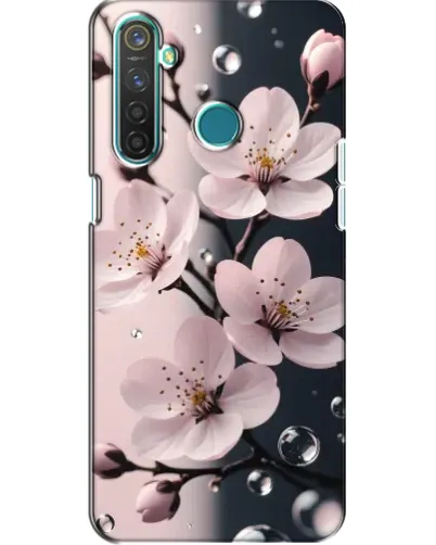Чехол для Realme 5 Pro с картинкой «Нежная сакура и капли» Чехол для Realme 5 Pro с картинкой «Нежная сакура и капли»