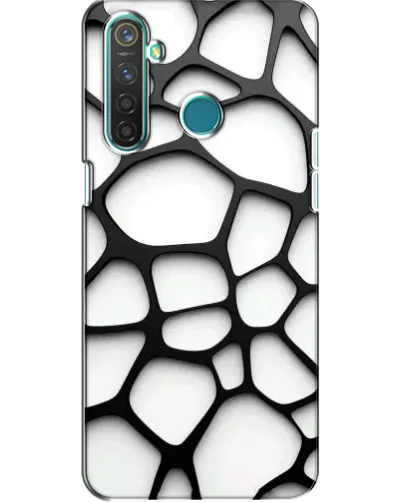Чехол для Realme 5 Pro с картинкой «Белая объемная сетка»