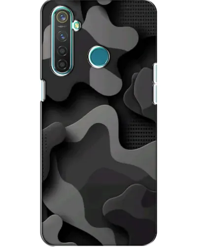 Чехол для Realme 5 Pro с картинкой «Темный абстрактный камуфляж»