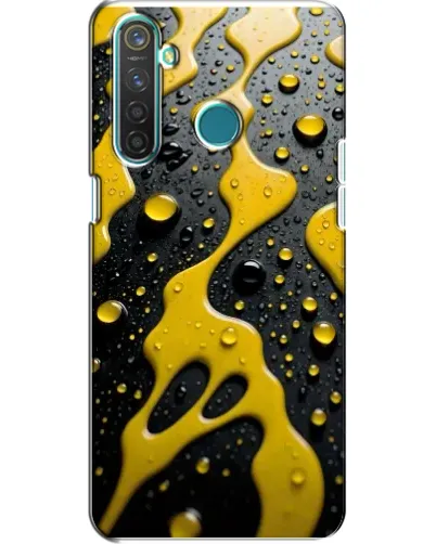 Чехол для Realme 5 Pro с картинкой «Жидкое желтое золото»