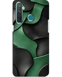 Чехол для Realme 5 Pro с картинкой «Зеленые кожаные волны»