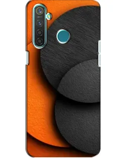 Чехол для Realme 5 Pro с картинкой «Геометрия оранжевых кругов»
