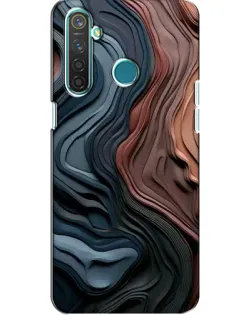 Чехол для Realme 5 Pro с картинкой «Цветные волны каньона»