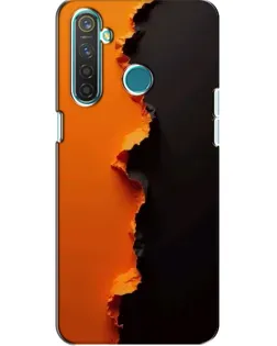 Чехол для Realme 5 Pro с картинкой «Оранжевый разлом»