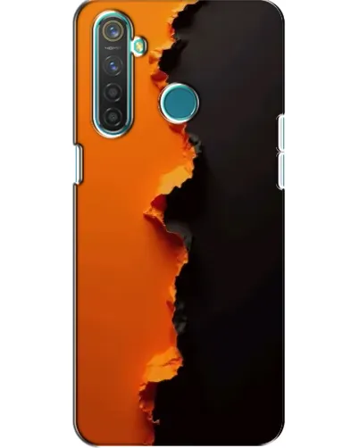 Чехол для Realme 5 Pro с картинкой «Оранжевый разлом»