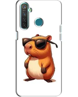Чехол для Realme 5 Pro с картинкой «Капибара в очках»