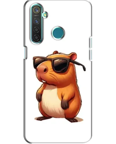 Чехол для Realme 5 Pro с картинкой «Капибара в очках»