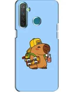 Чехол для Realme 5 Pro с картинкой «Капибара на скейте»
