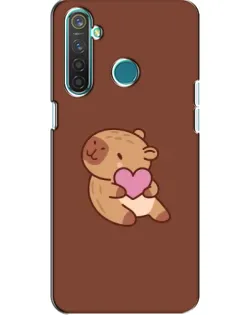 Чехол для Realme 5 Pro с картинкой «Капибара с сердцем»