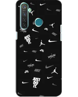 Чохол для Realme 5 з картинкою «Nike Black Pattern» Чохол для Realme 5 з картинкою «Nike Black Pattern»