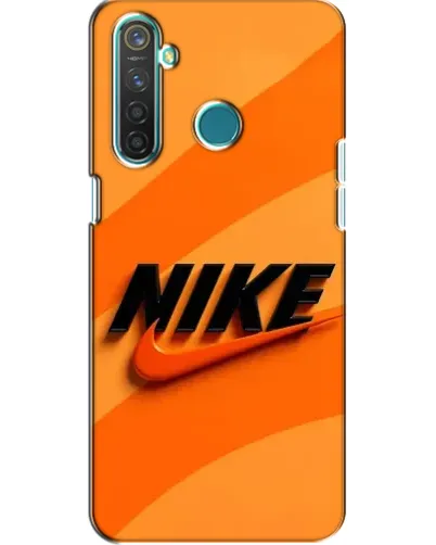 Чехол для Realme 5 с картинкой «Оранжевый драйв Nike»
