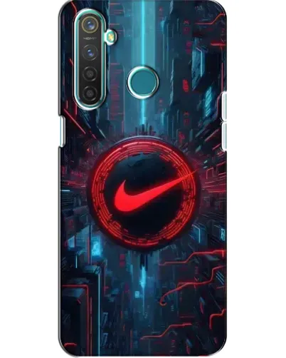 Чехол для Realme 5 с картинкой «Техногенный стиль Nike»